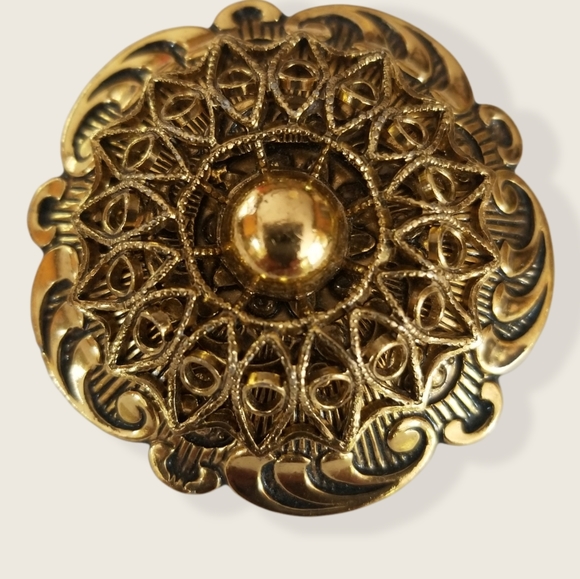 Vintage Mid Century West Germany Gold Tone Scarf Clip - Picture 4 of 12